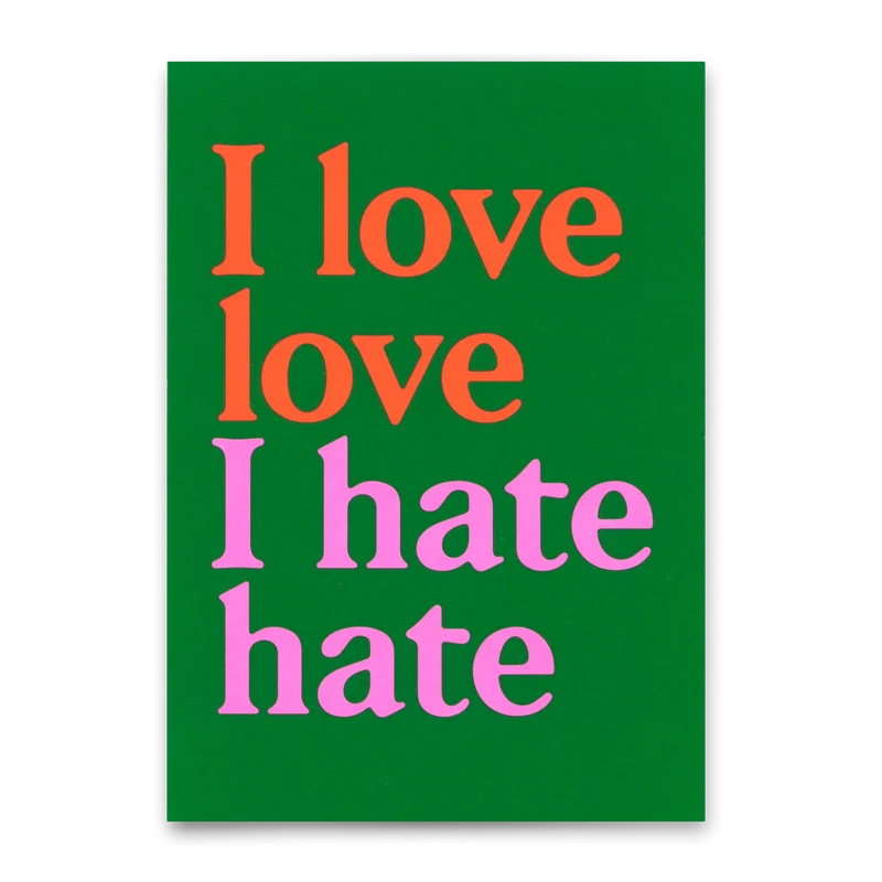 Postkarte "I love love Green" | Ausgefallene Karte mit Spruch