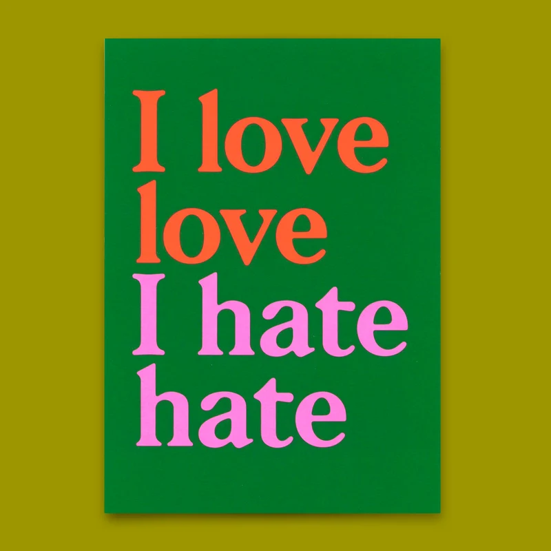 Postkarte "I love love Green" | Ausgefallene Karte mit Spruch