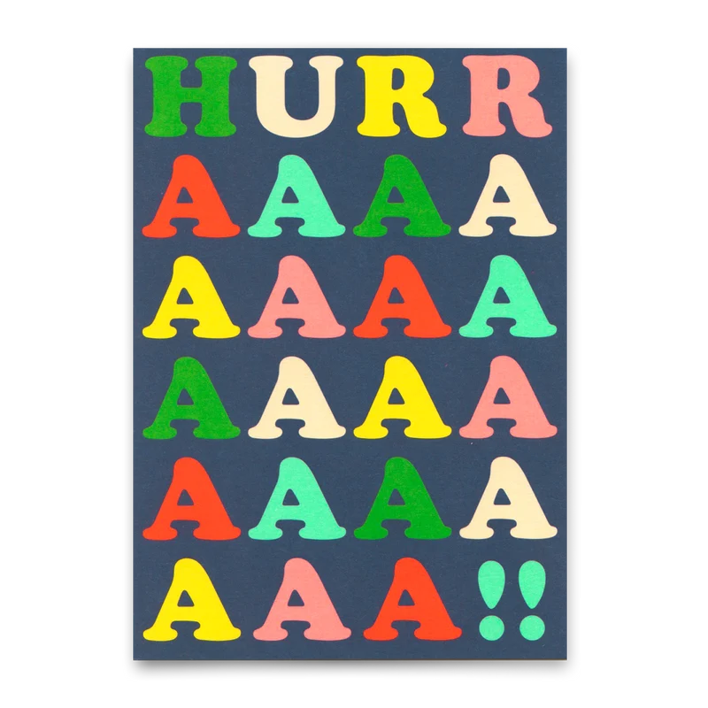 Postkarte "Hurraaaaaa" | Coole Karte für jeden Anlass