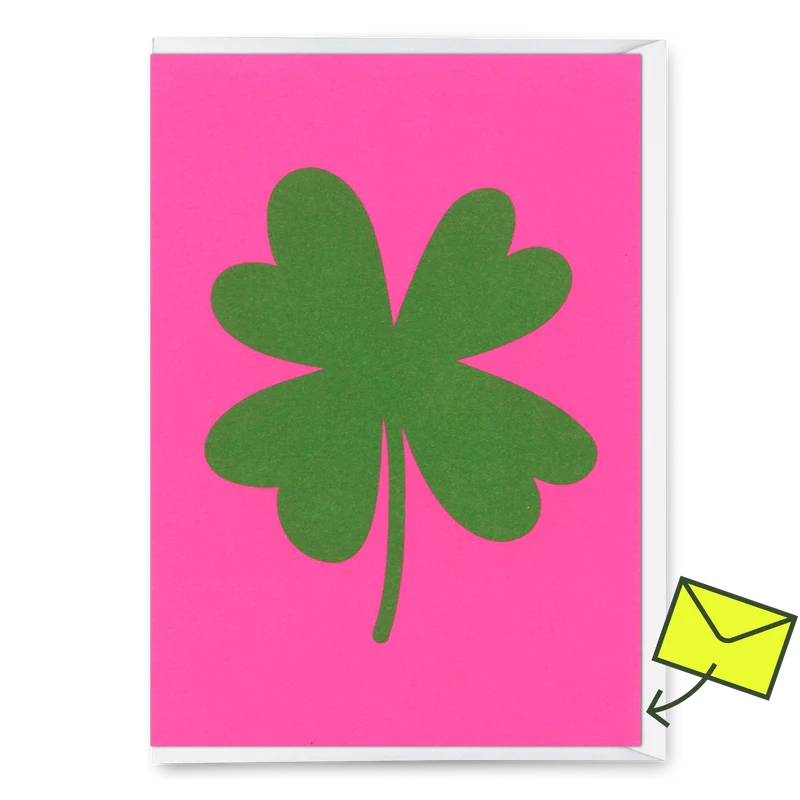 Grußkarte "Four leaf clover" | Schöne Klappkarte