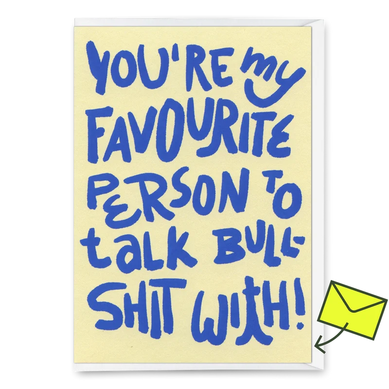 Grußkarte "Favorite person to talk shit with" | Lustige Klappkarte mit Spruch