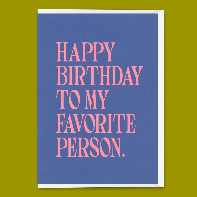 Grußkarte "To my favorite person" | Schöne Klappkarte mit Spruch zum Geburtstag
