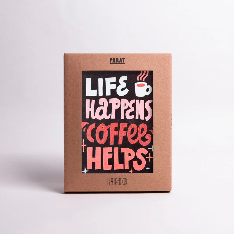 Parat Riso Life happens Coffee helps