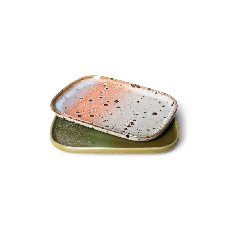 HKliving 70s Ceramics Serviertablett – 2er Set Stoneware
