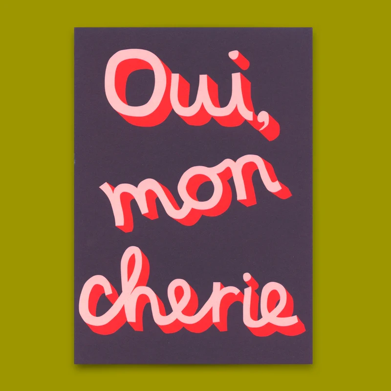 Postkarte "Oui, mon chérie" | Besondere Karte mit Spruch