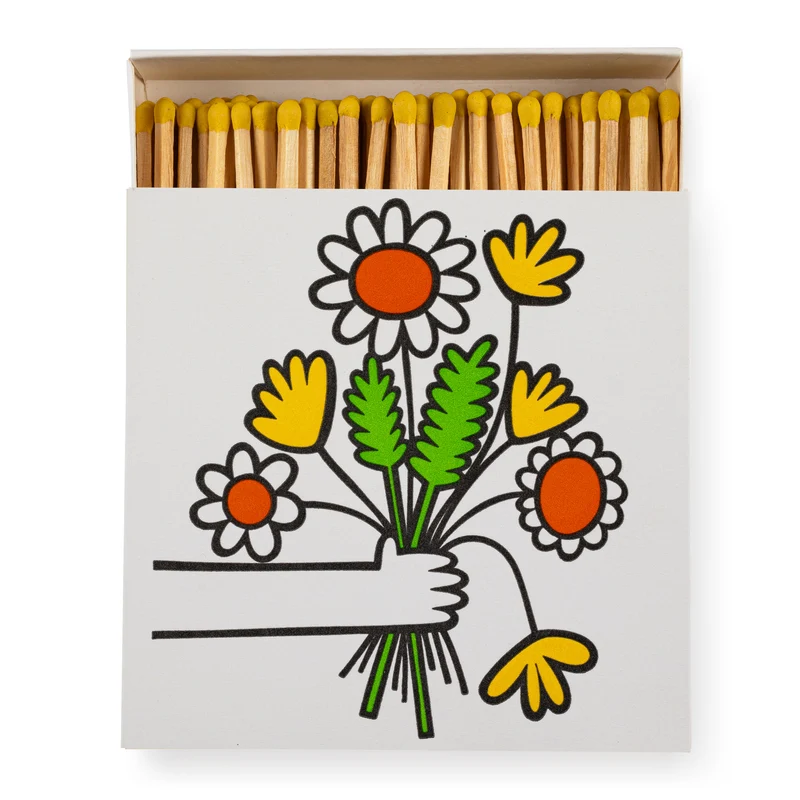 Lange Streichhölzer „Flowers by Jane Foster“ von Archivist | 100 Stück in Square Matchbox