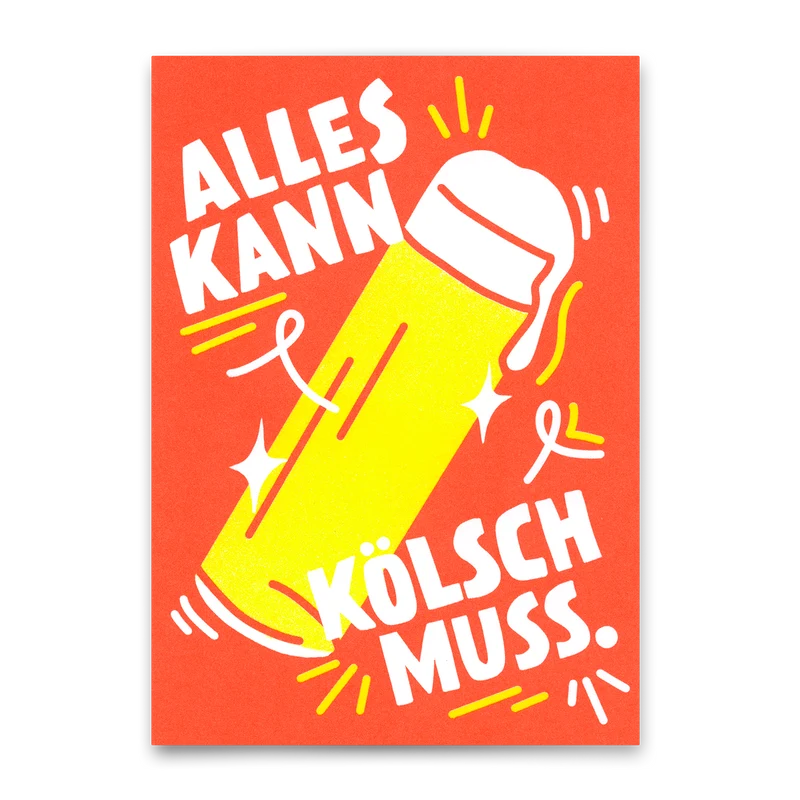 Postkarte "Alles kann, Kölsch muss" | Lustige Karte für jeden Anlass