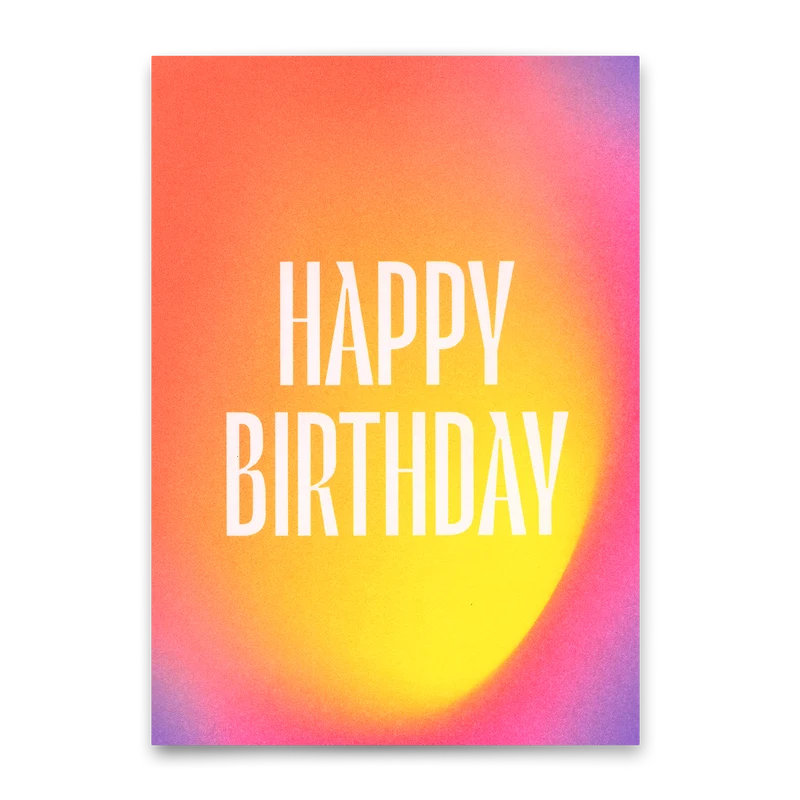 Postkarte "Happy Birthday Gradient" | Schöne Karte zum Geburtstag