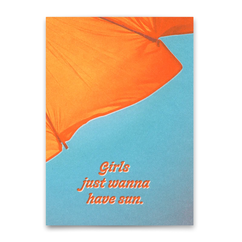 Postkarte "Girls just wanna have sun" | Lustige Karte mit Spruch