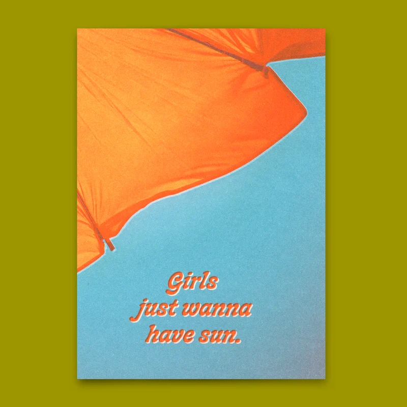 Postkarte "Girls just wanna have sun" | Lustige Karte mit Spruch