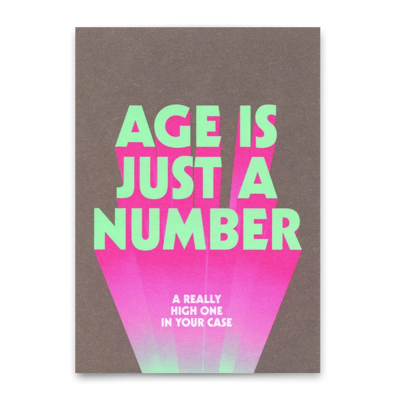 Postkarte "Age is just a number" | Lustige Karte mit Spruch zum Geburtstag