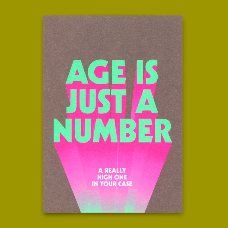 Postkarte "Age is just a number" | Lustige Karte mit Spruch zum Geburtstag