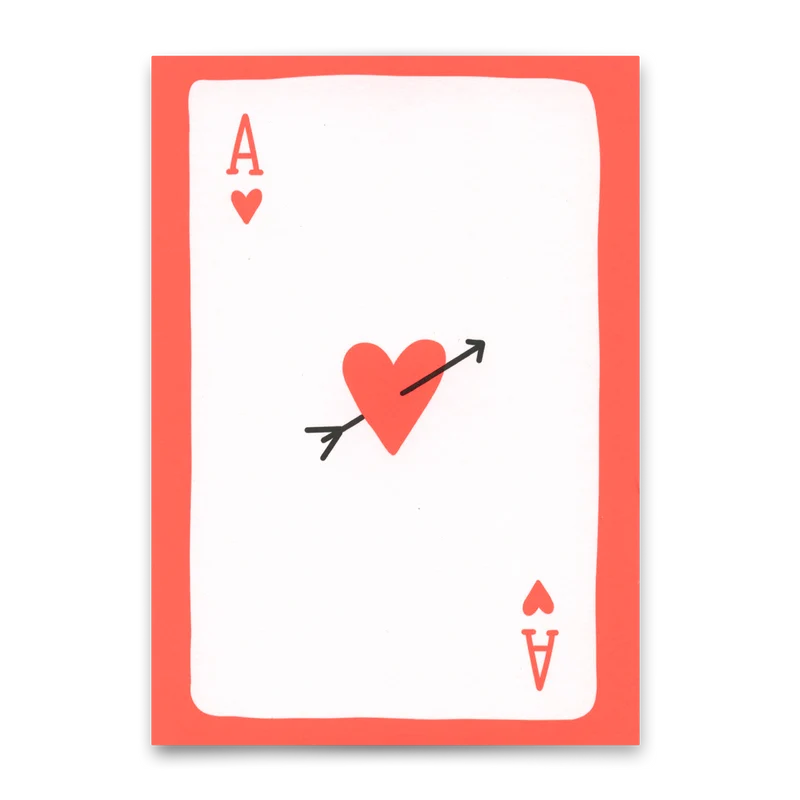 Postkarte "Ace of hearts" | Besondere Karte für Verliebte