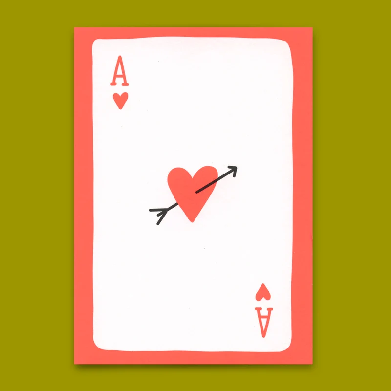 Postkarte "Ace of hearts" | Besondere Karte für Verliebte