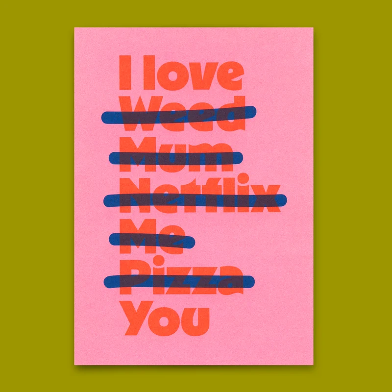 Postkarte "I love … you" | Lustige Karte für Verliebte