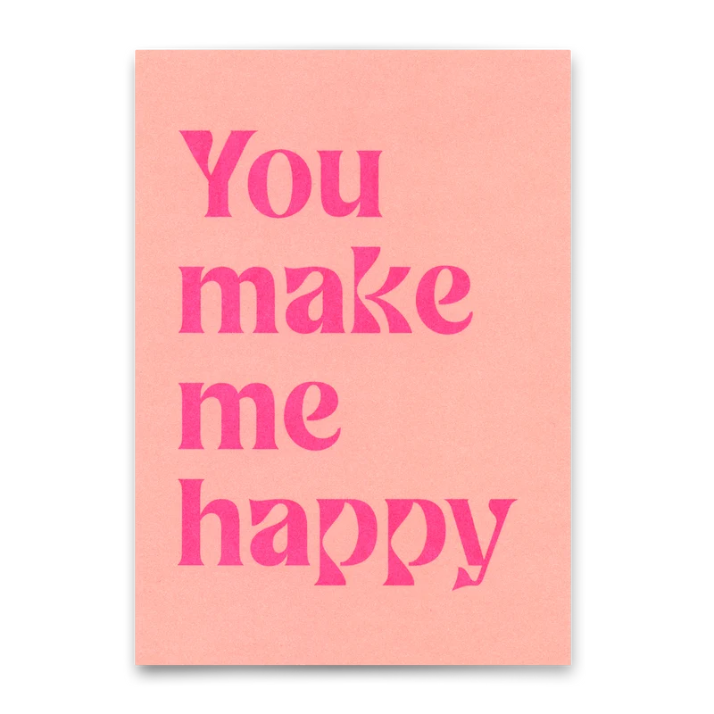 Postkarte "You make me happy" | Besondere Karte für Verliebte