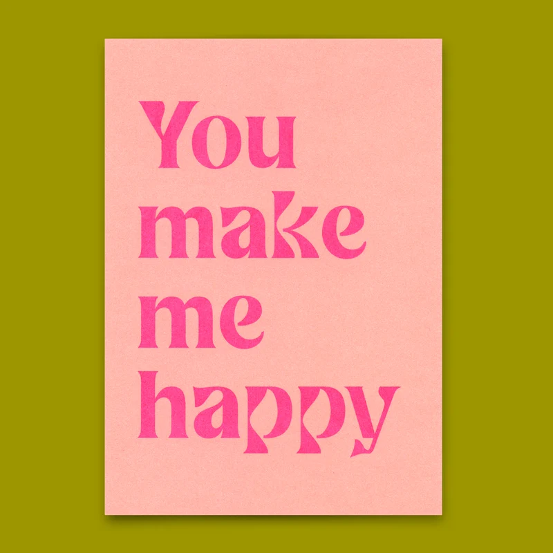 Postkarte "You make me happy" | Besondere Karte für Verliebte
