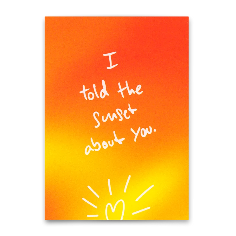 Postkarte "I told the sunset about you" | Schöne Karte für Verliebte