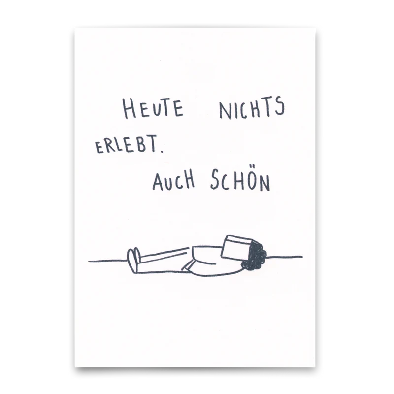 Postkarte "Heute nichts erlebt" | Lustige Karte mit Spruch