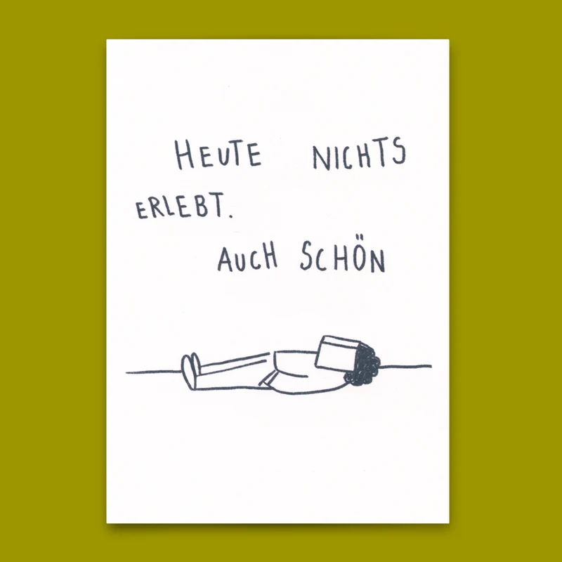 Postkarte "Heute nichts erlebt" | Lustige Karte mit Spruch
