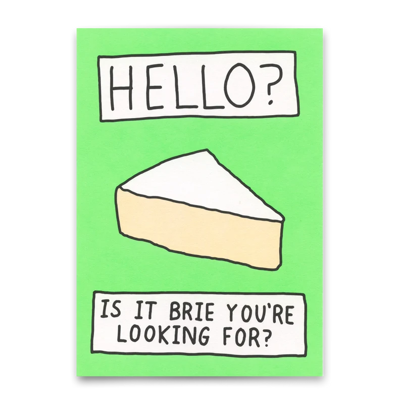 Postkarte "Hello, Brie?" | Lustige Karte mit Spruch