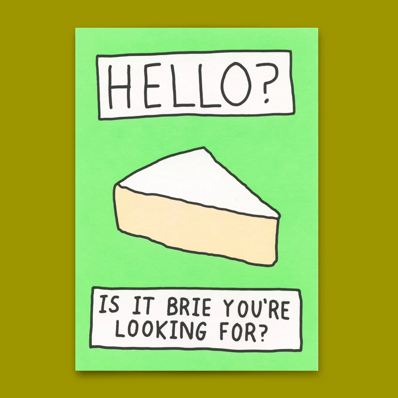 Postkarte "Hello, Brie?" | Lustige Karte mit Spruch