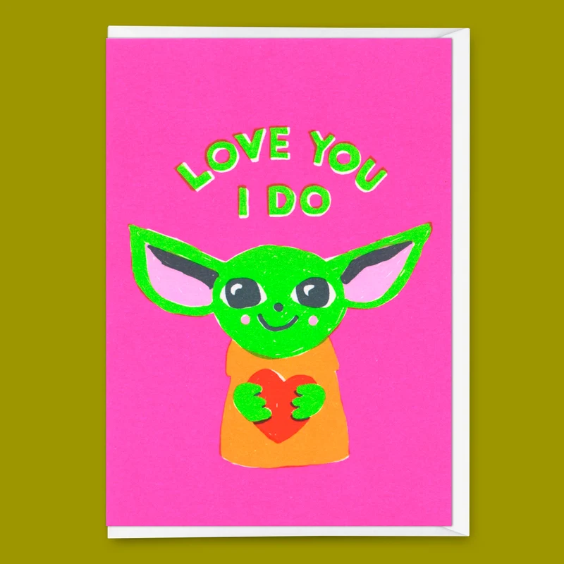 Grußkarte "Love you I do" | Lustige Klappkarte für Verliebte