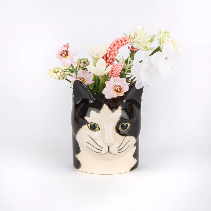 Übertopf „Flower Pot Mini Barney (Cat)“ | Katze als Übertopf | Quail Ceramics