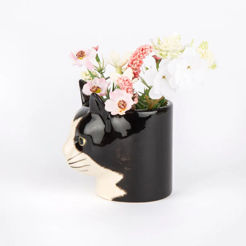 Übertopf „Flower Pot Mini Barney (Cat)“ | Katze als Übertopf | Quail Ceramics