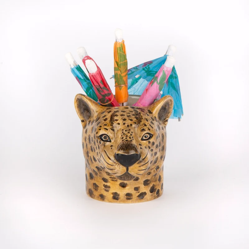 Übertopf „Flower Pot Mini Leopard“ | Leopardenkopf | Quail Ceramics