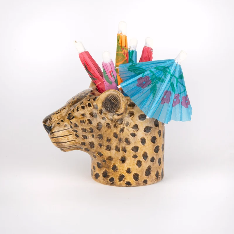 Übertopf „Flower Pot Mini Leopard“ | Leopardenkopf | Quail Ceramics