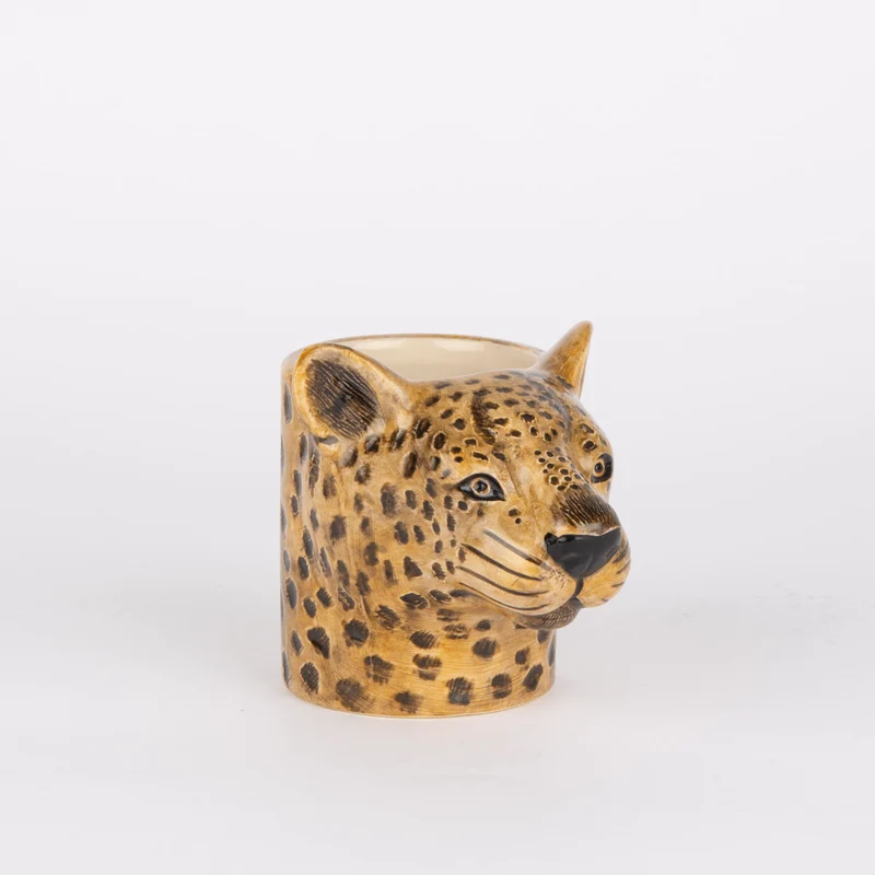 Übertopf „Flower Pot Mini Leopard“ | Leopardenkopf | Quail Ceramics