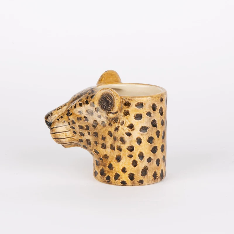 Übertopf „Flower Pot Mini Leopard“ | Leopardenkopf | Quail Ceramics