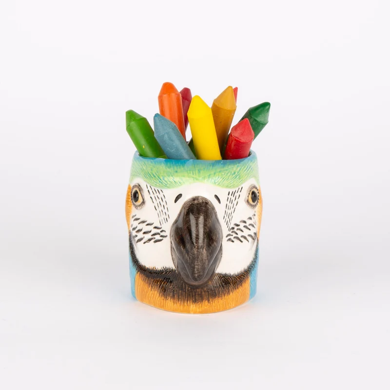 Übertopf „Flower Pot Mini Macaw“ | Bunter Vogelkopf | Quail Ceramics