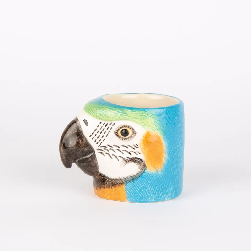 Übertopf „Flower Pot Mini Macaw“ | Bunter Vogelkopf | Quail Ceramics