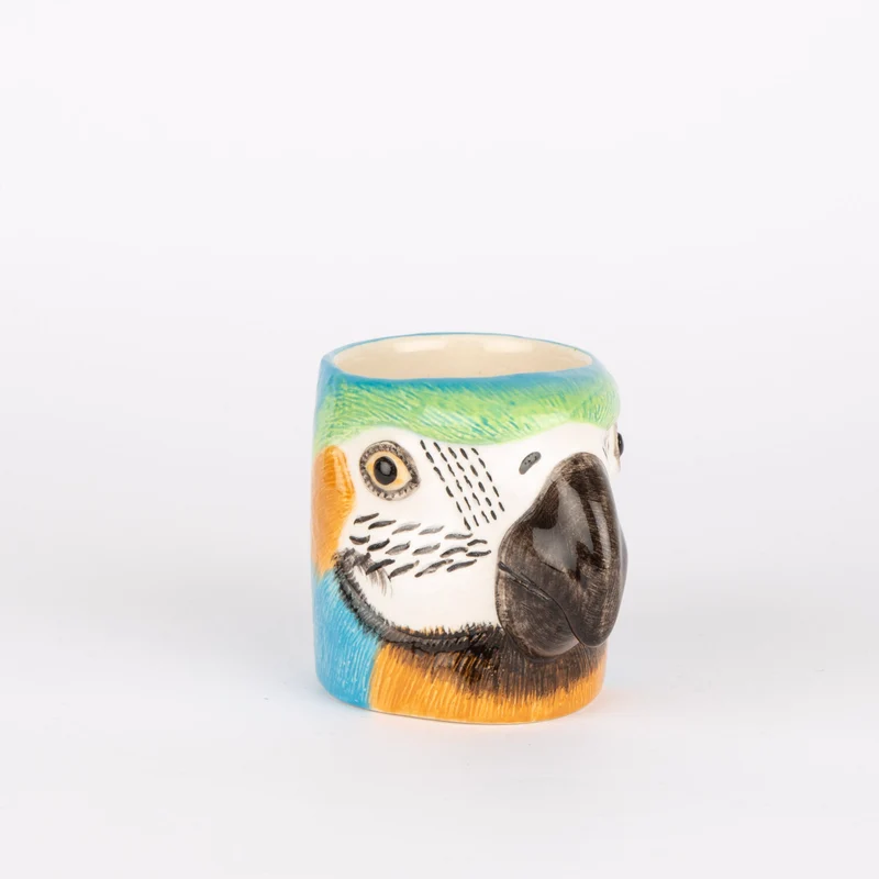 Übertopf „Flower Pot Mini Macaw“ | Bunter Vogelkopf | Quail Ceramics