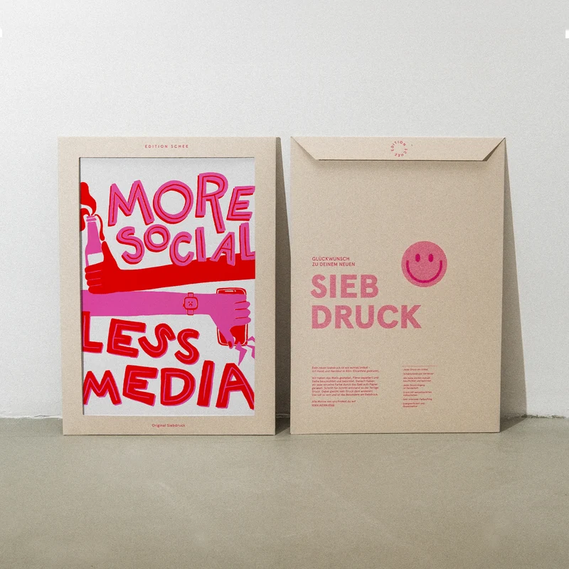 More Social Less Media (Din A3) | Edition SCHEE | Siebdruck