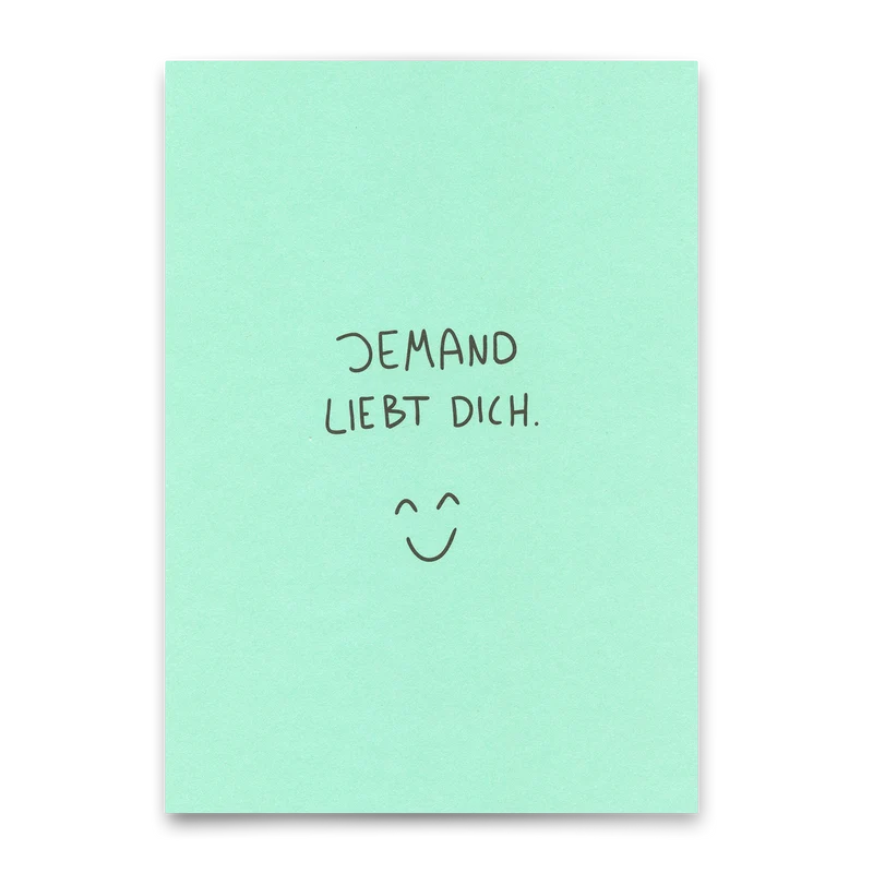 Postkarte "Jemand liebt dich" | Schöne Karte mit Spruch