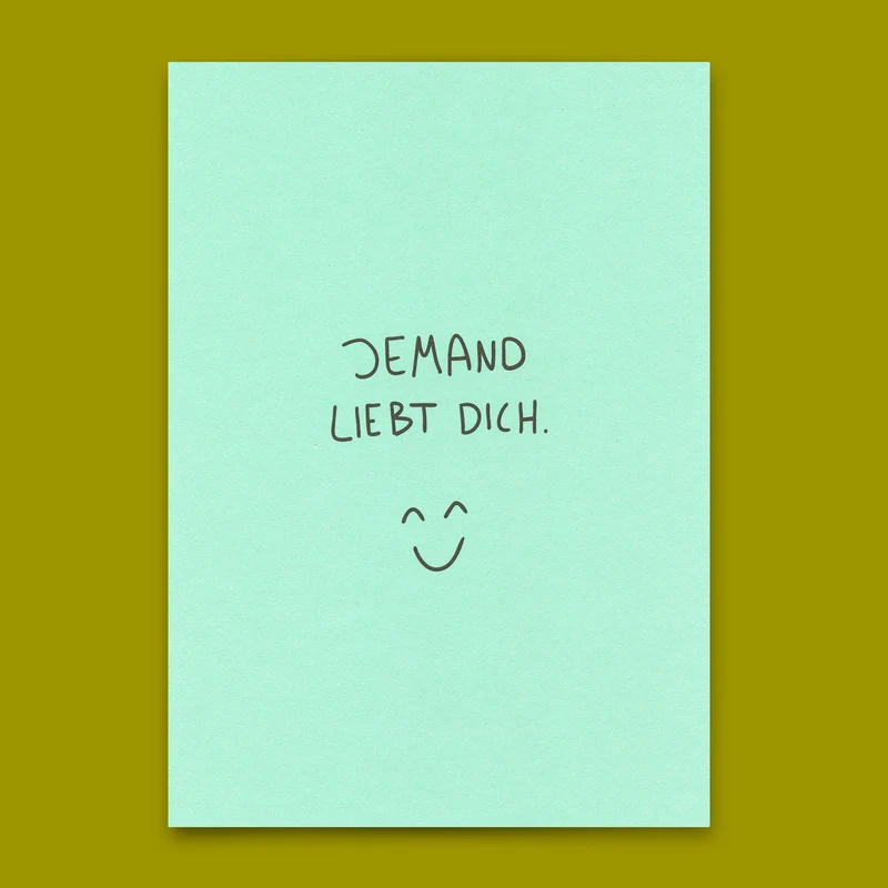 Postkarte "Jemand liebt dich" | Schöne Karte mit Spruch