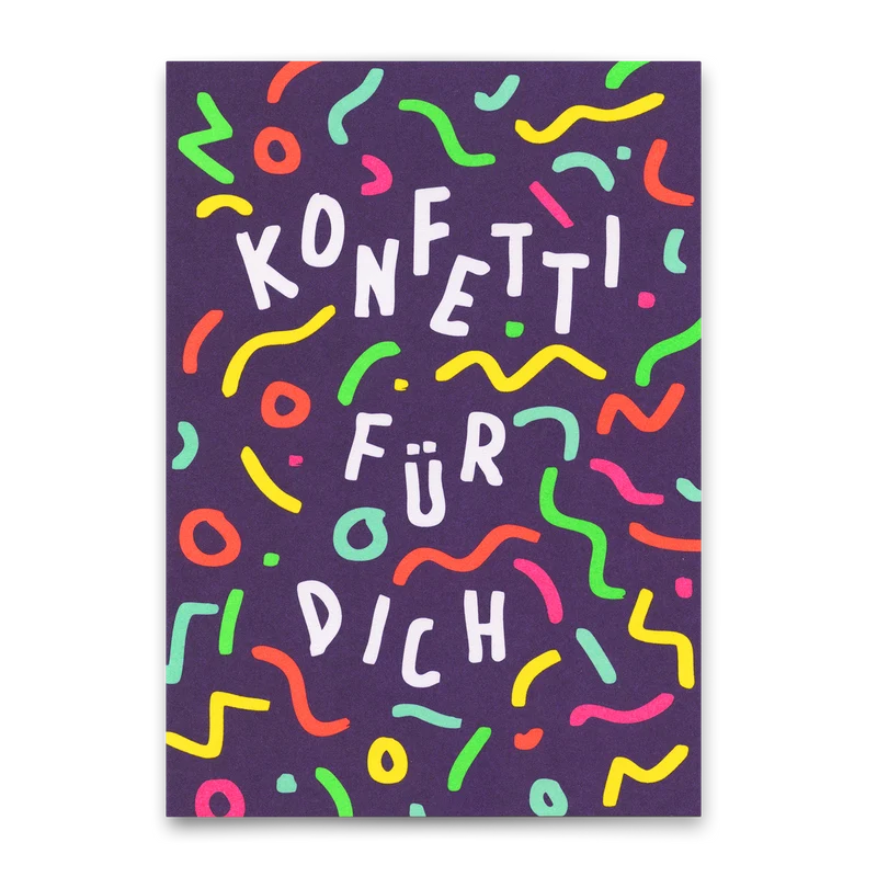 Postkarte "Konfetti für dich" | Coole Karte zum Geburtstag