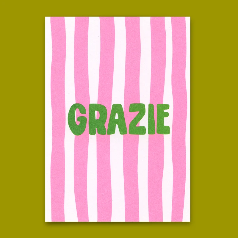 Postkarte "Grazie" | Schöne Karte zum Dankesagen