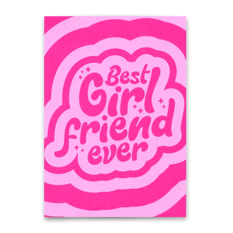 Postkarte "Best girlfriend ever" | Coole Klappkarte für Verliebte
