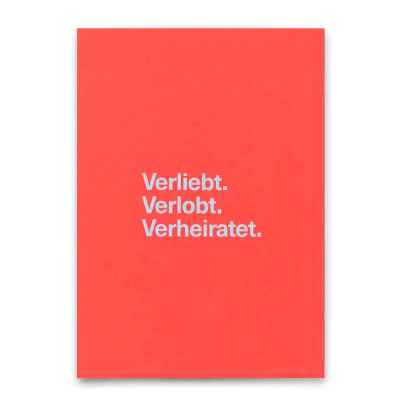 Postkarte "Verliebt. Verlobt. Verheiratet." | Besondere Karte zur Hochzeit