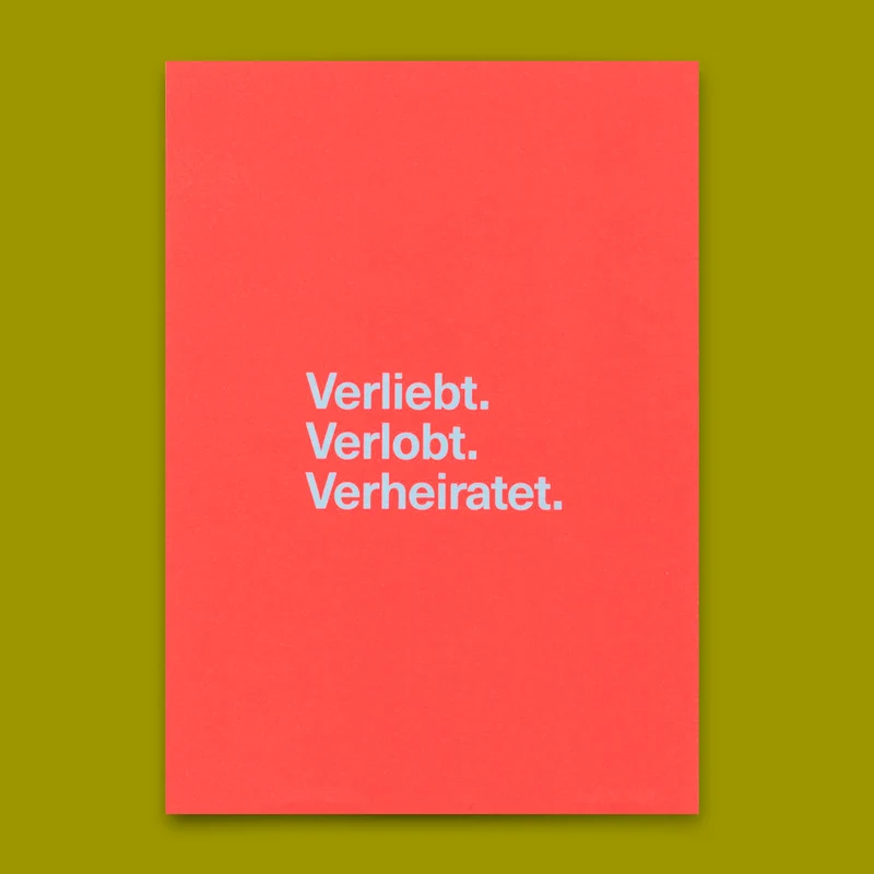 Postkarte "Verliebt. Verlobt. Verheiratet." | Besondere Karte zur Hochzeit