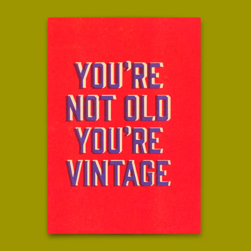 Postkarte "You`re vintage" | Lustige Karte zum Geburtstag