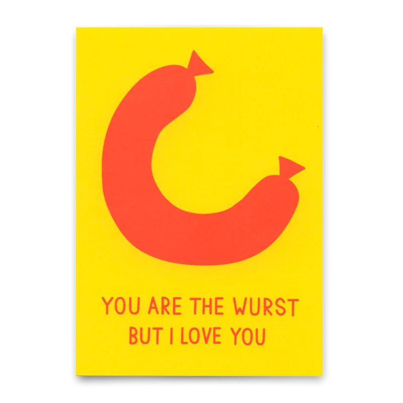 Postkarte "You´re the Wurst" | Lustige Karte mit Spruch