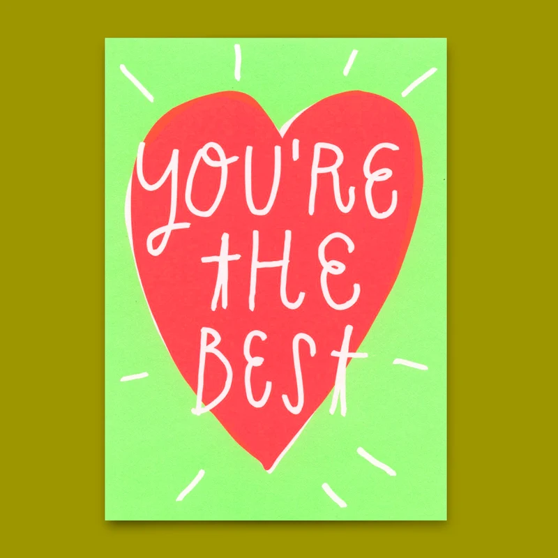 Postkarte "You´re the best Heart" | Schöne Karte mit Spruch für Verliebte