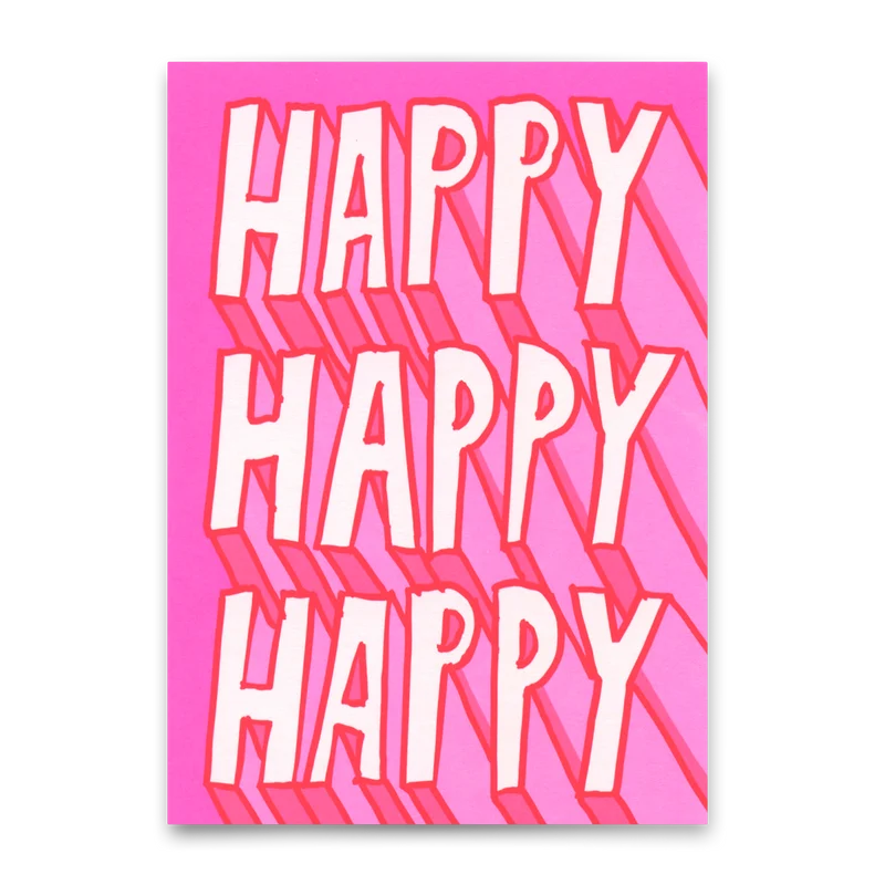 Postkarte "Happy Happy Happy" | Schöne Karte mit Spruch