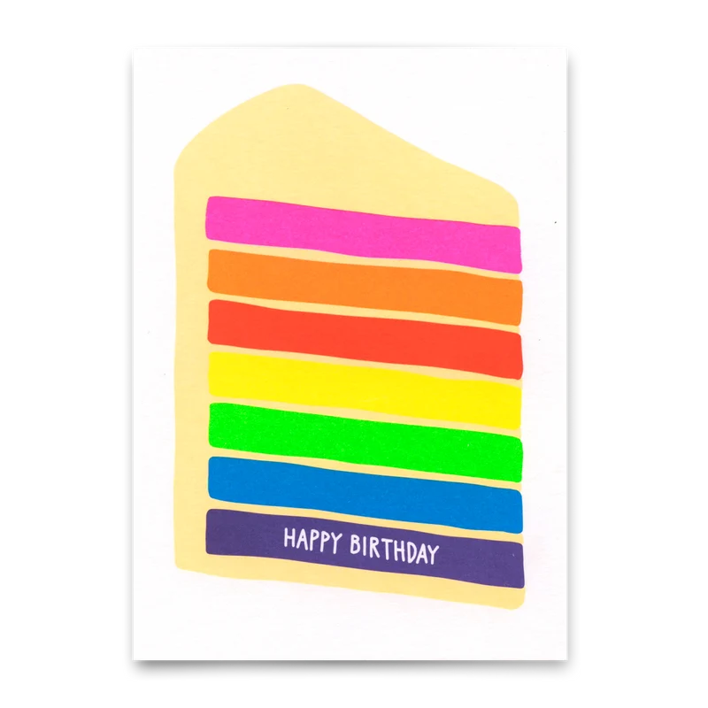 Postkarte "Happy Birthday Coloured Slice" | Coole Karte zum Geburtstag