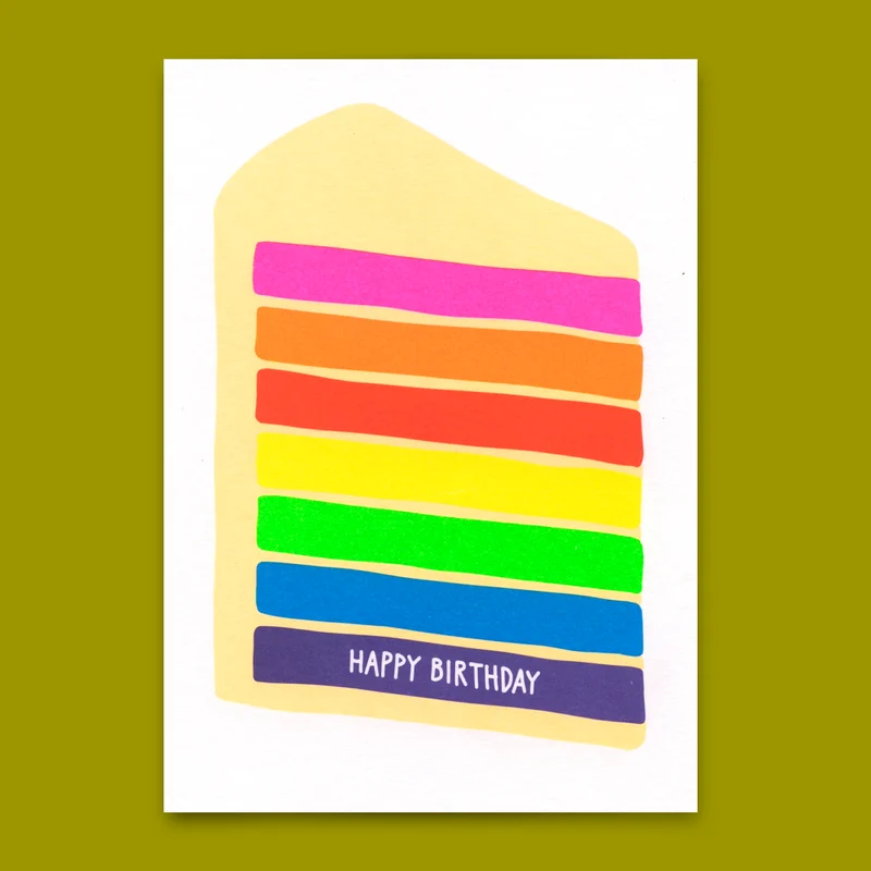 Postkarte "Happy Birthday Coloured Slice" | Coole Karte zum Geburtstag